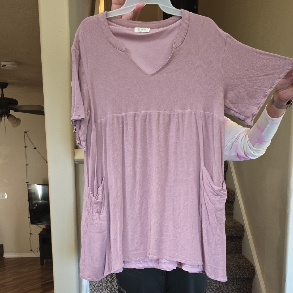 Umgee Mauve V-Neck Tunic